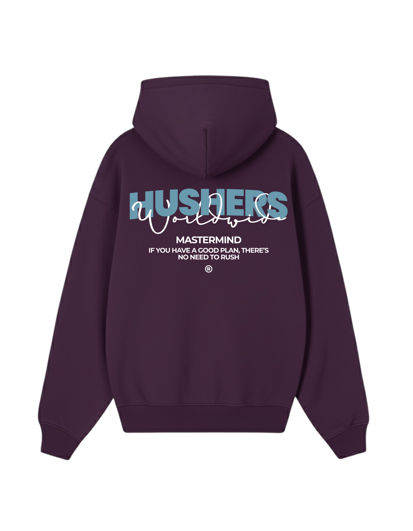 NO RUSH OVERSIZE AUBERGINE HOODIE