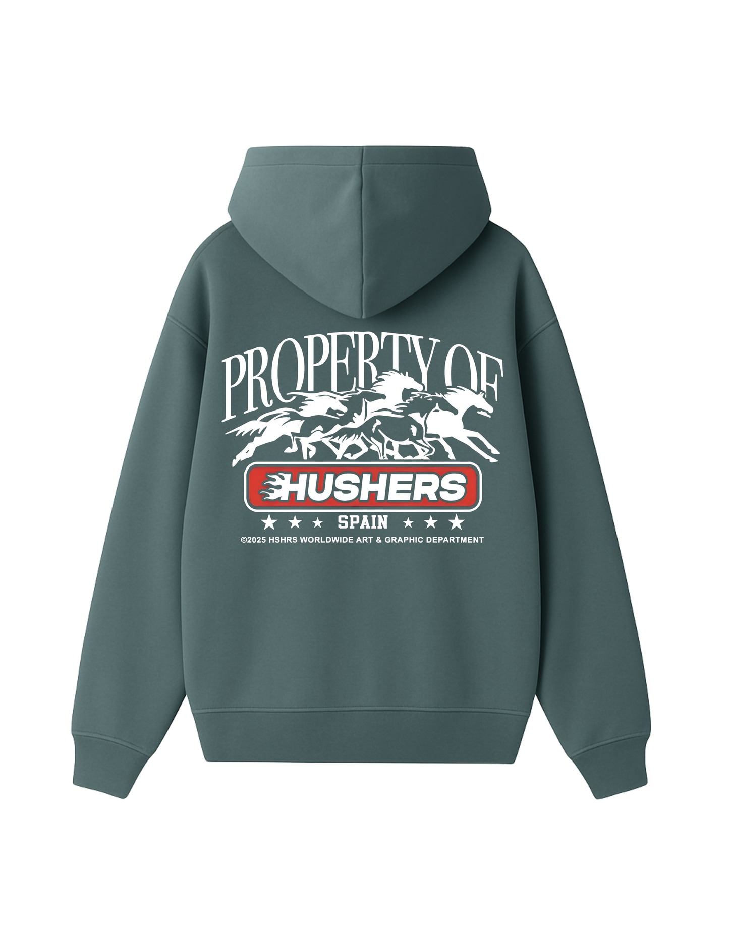 RIDE TOGETHER NAVY BLUE AND MUTED AQUA GREEN HOODIE