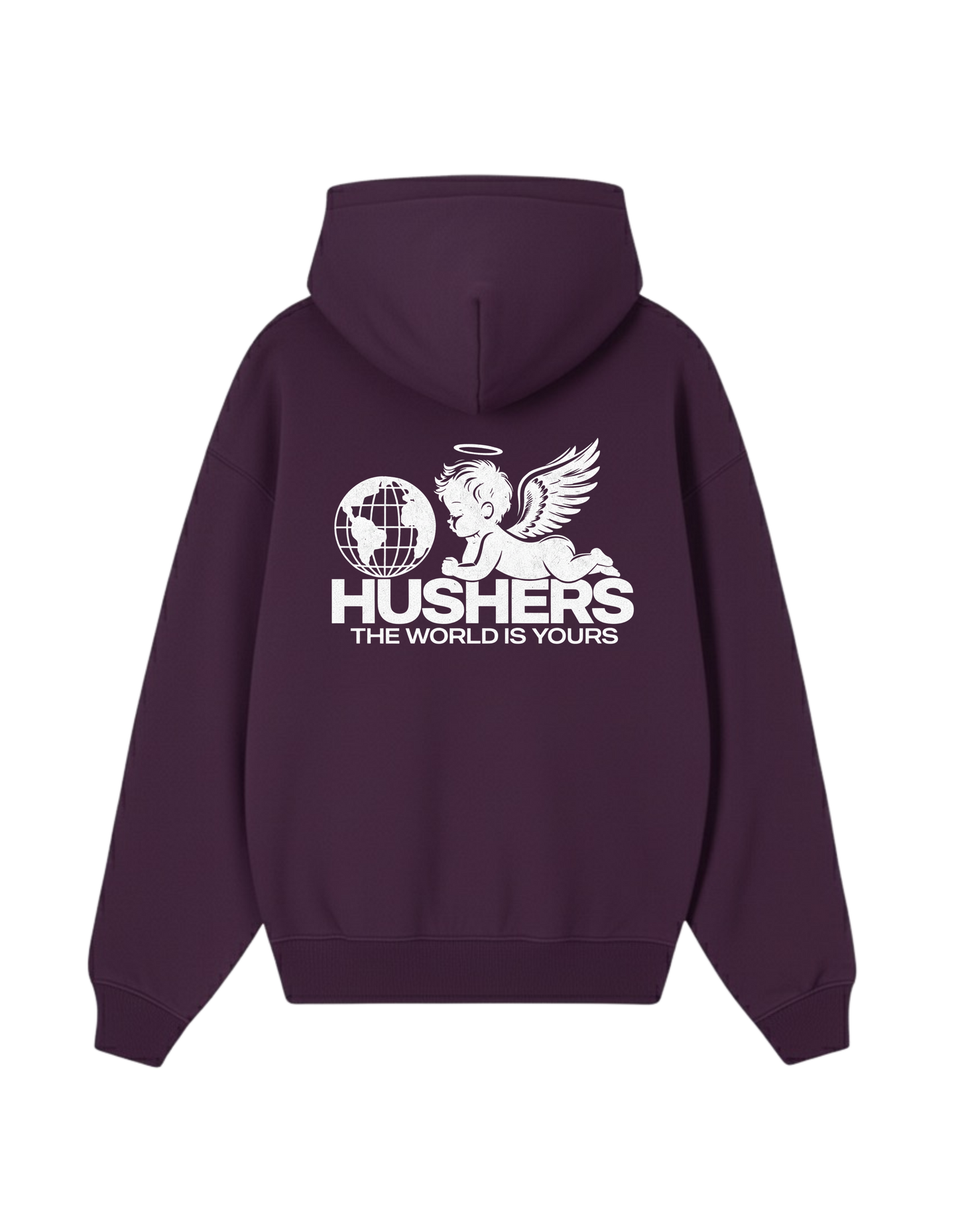 WORLD GAZER OVERSIZED AUBERGINE HOODIE